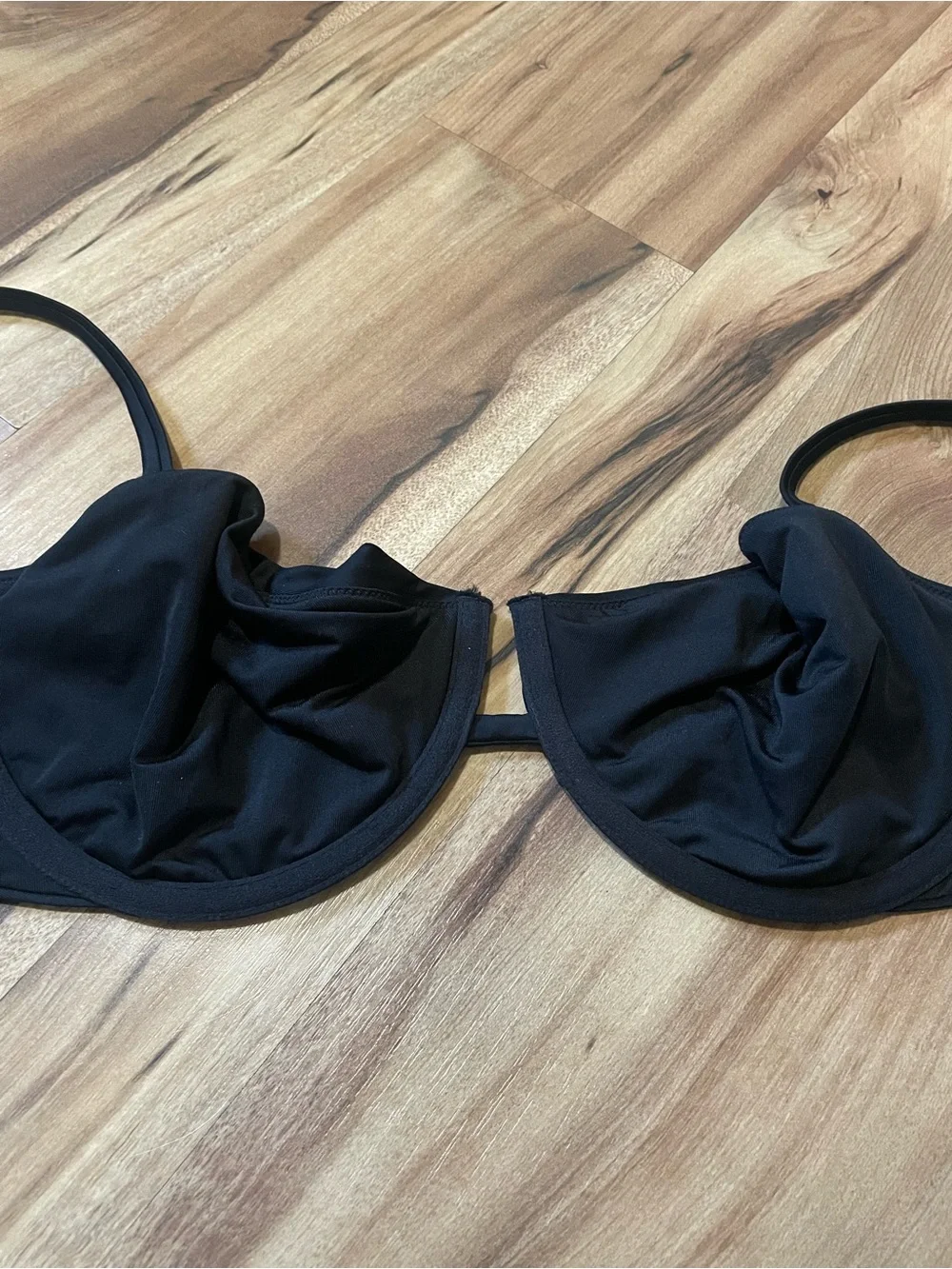 Aerie Black Unlined Underwire Bikini Top Size 36D NWT